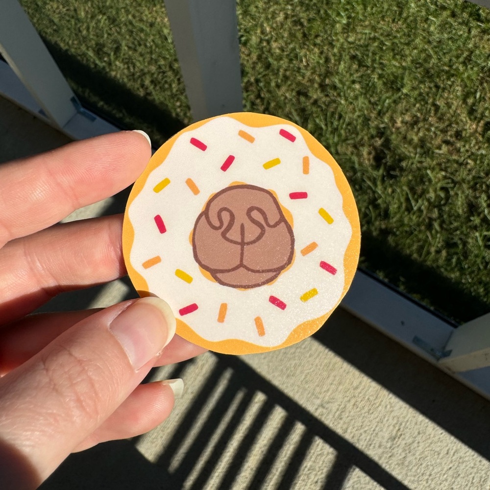 fall donut dog matte sticker